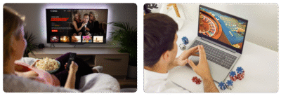 Leaning back experience versus lean foward experience during streaming