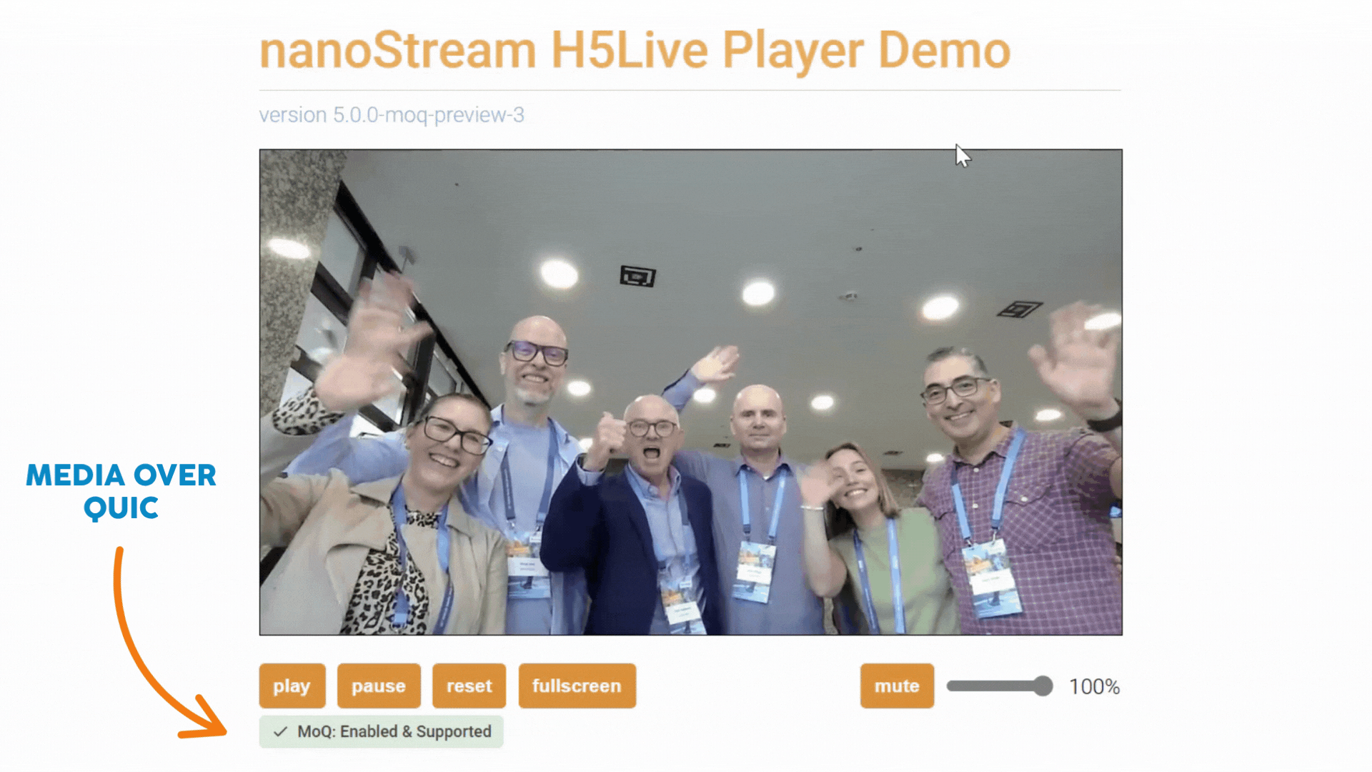 nanostream Player: MoQ Enabled and Supporter