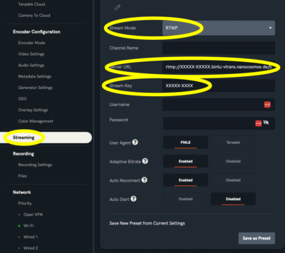 Encoder Configuration